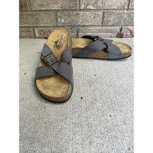 Women's plankton sandals leather cork foot bed size 42 gray